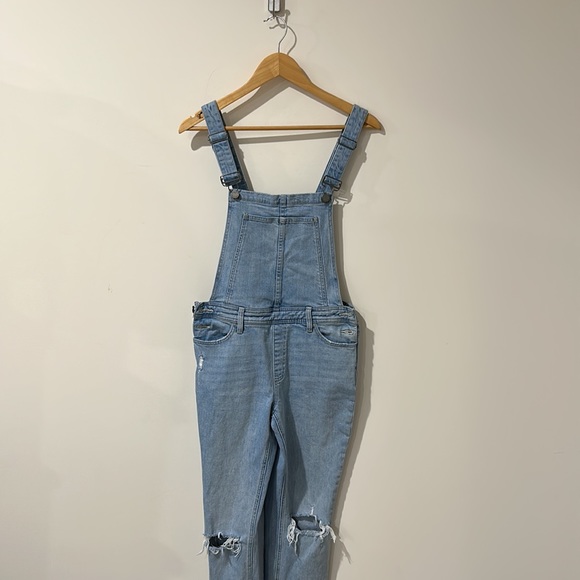 • Paige • Sierra Denim Jean Overalls Distressed LINDON Blue 27 Women’s - Picture 5 of 6
